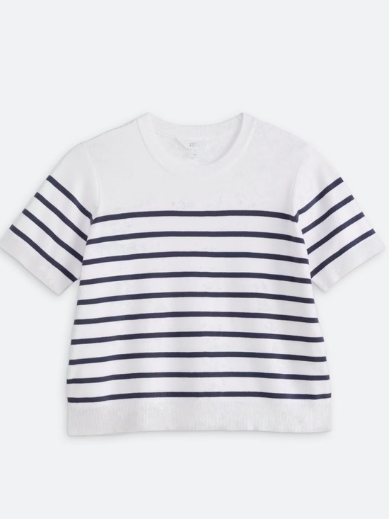 Market & Spruce Sweaters - MARKET & SPRUCE Vera AlwaysSoft Sweater Tee - White With Navy Stripes - M